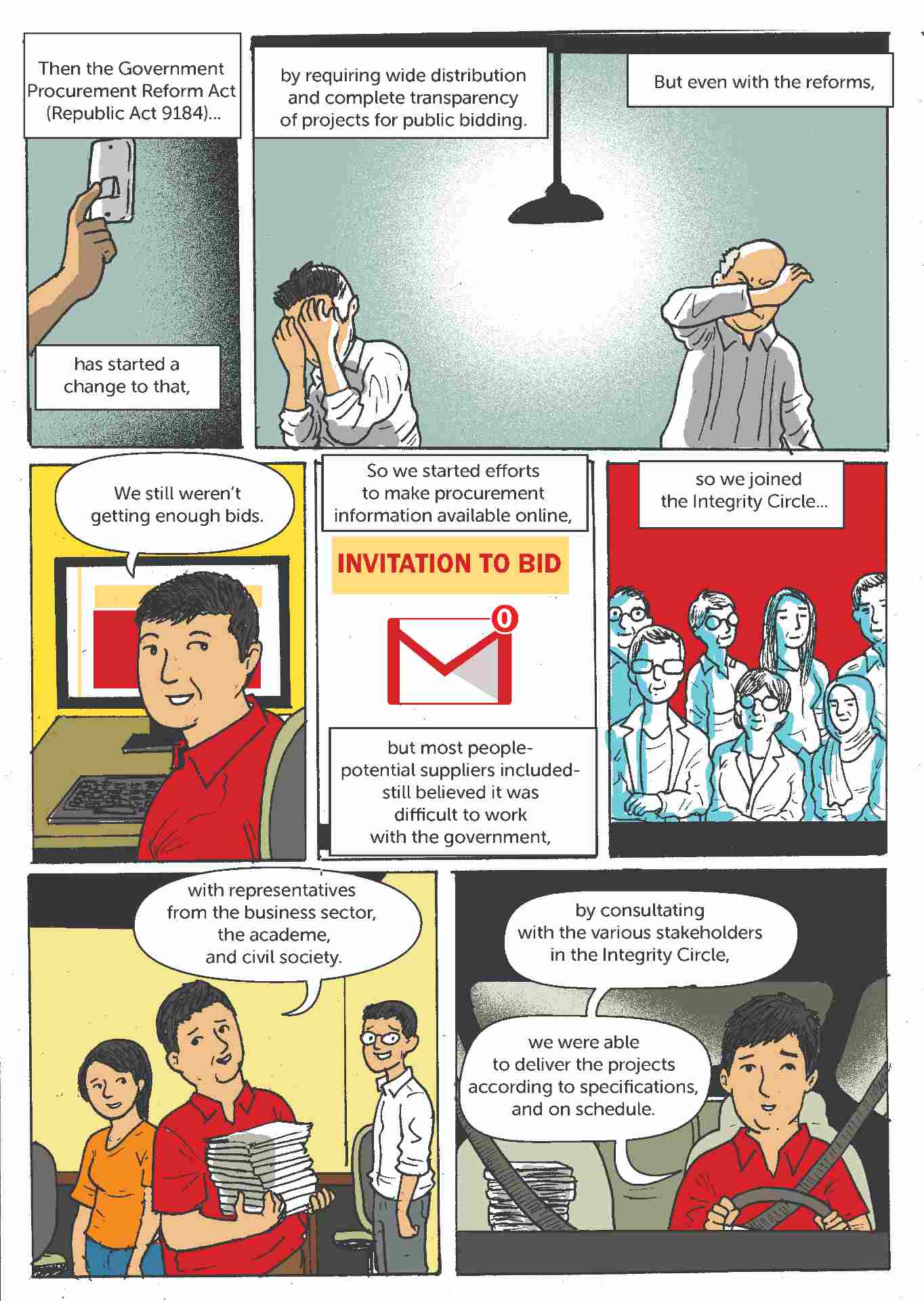 Comic strip about open contracting in the Philippines 4